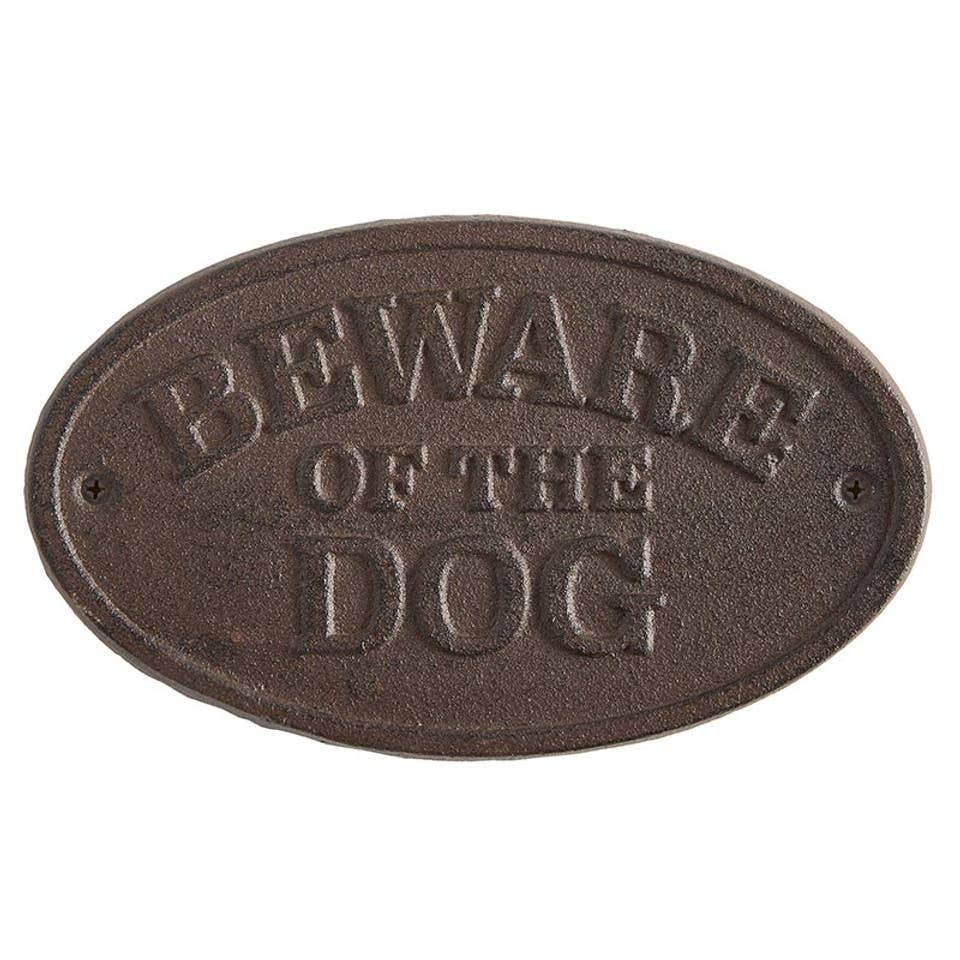 Cast Iron Beware of the Dog Sign