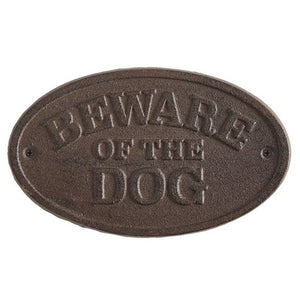 Cast Iron Beware of the Dog Sign