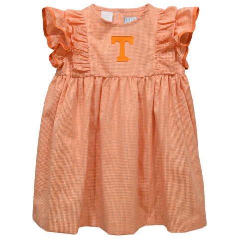 Tennessee Vols Embroidered Gingham Ruffle Dress