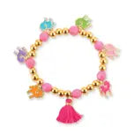 Unicorn Blessing Beaded Bracelet with Pink Tassel