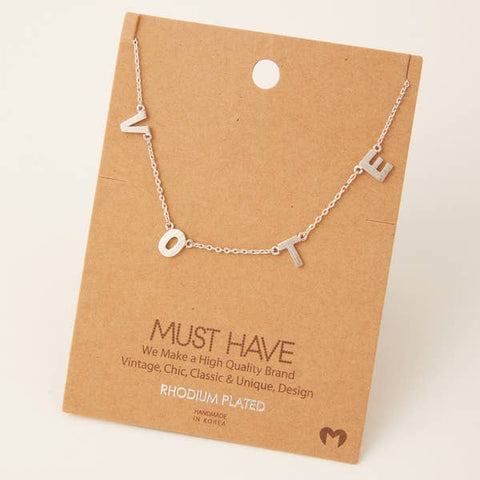 Silver VOTE Necklace