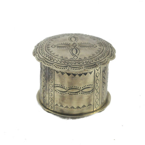 STAMPED ROUND BOX WITH LID