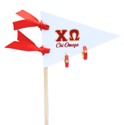 Chi Omega Red Huggie Hoops