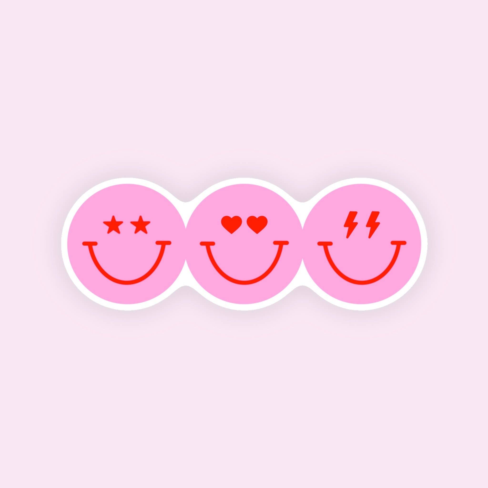 3 Smiley Faces Sticker