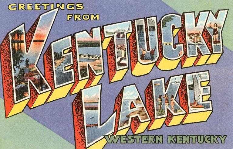 KY-213 Greetings from Kentucky Lake - Vintage Image, Magnet