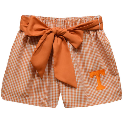 Tennessee Vols Embroidered Kids Orange Gingham Shorts