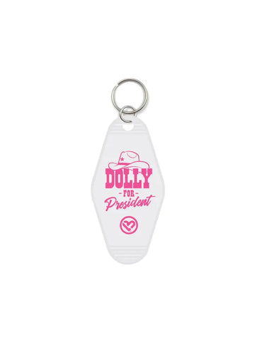 Dolly For President Motel Keychain