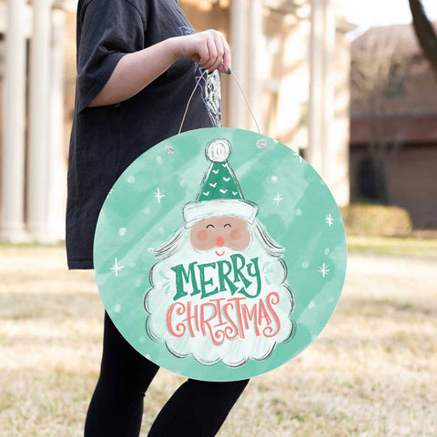 Door Hanger, Christmas Decor, Santa Claus, Small Gifts
