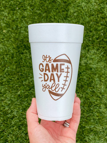It's Game Day Y'all Foam Cups