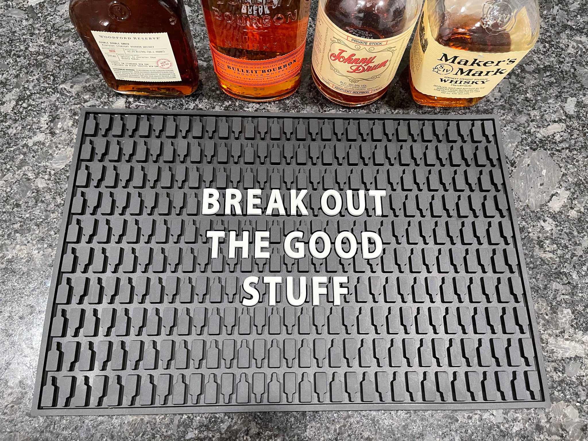 Break Out The Good Stuff Bar Mat - Bourbon - Bourbon Bar