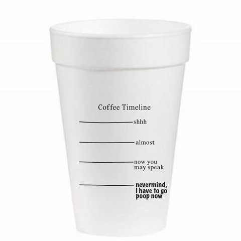 Coffee Timeline - 16oz Styrofoam Cups