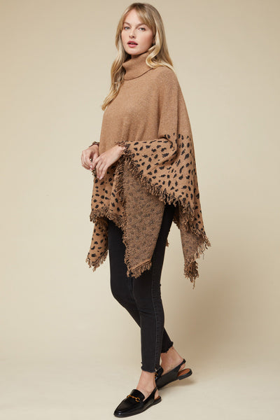 Dogwood Brown and Black Spotted Poncho