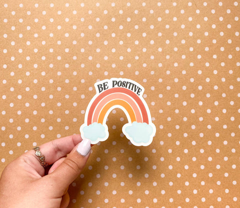 Be positive rainbow sticker