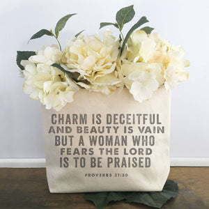 Proverbs 31:30 Bible Verse - Zipper Pouch