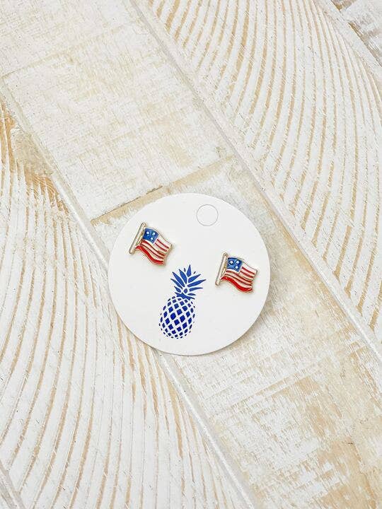 American Flag Stud Earrings