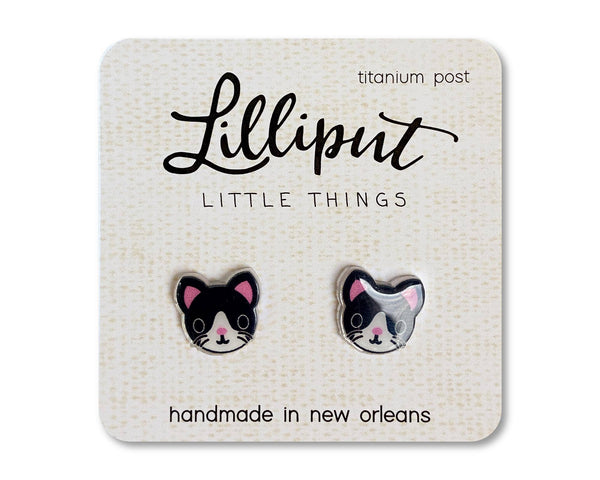 Kitty Cat Earrings: Tuxedo