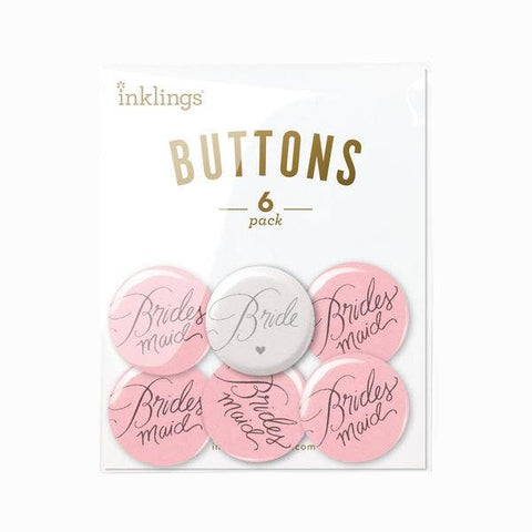 Bridal Party Buttons - Champagne Pink