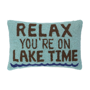 Relax Lake Time Hook Pillow