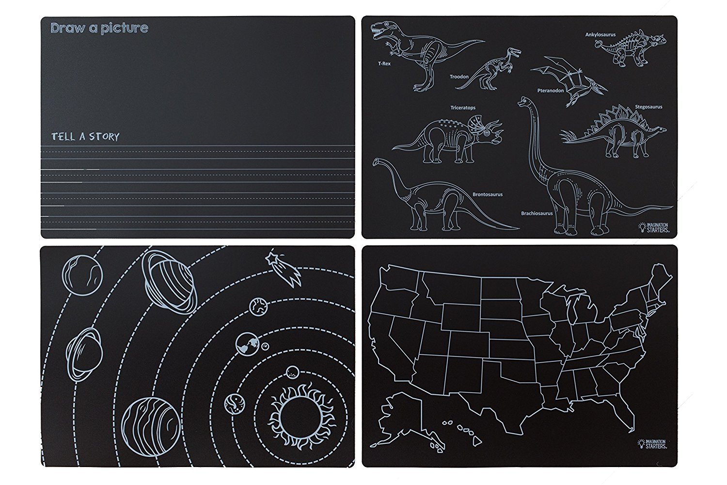 Chalkboard Placements Learning- Set of 4