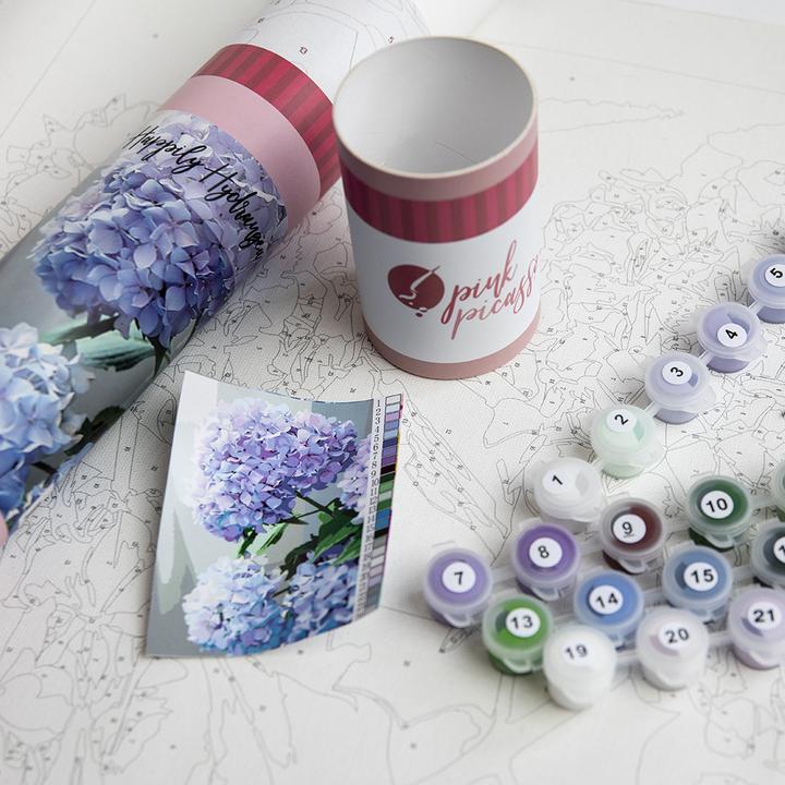 Pink Picasso Paint by Number Kit - Happily Hydrangea