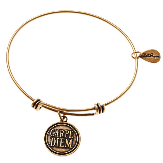 Carpe Diem Expandable Bangle Charm Bracelet