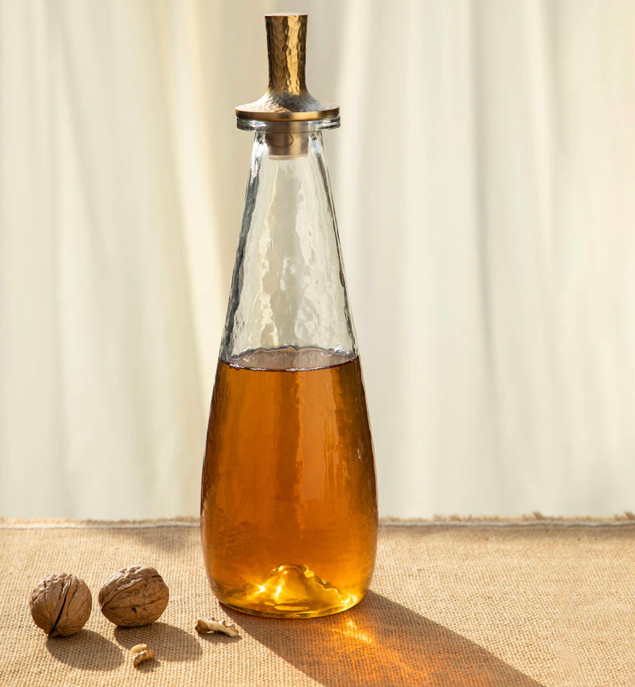 Pebbled Bar Tall Decanter