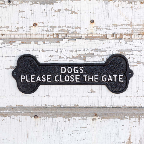 Dog Bone Gate Sign