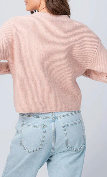 Billy Buttons Pink Cropped Cardigan