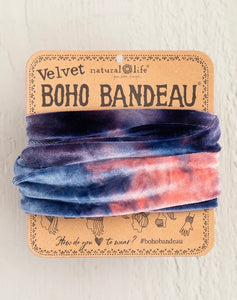 Velvet Boho Bandeau Navy