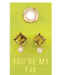 Leather Tag Earrings - You’re my Fav