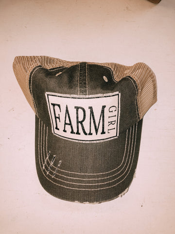 Farm Girl Distressed Mesh Back Hat