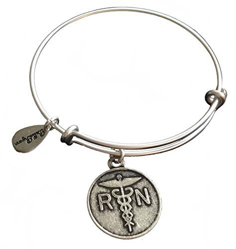 RN Nurse Expandable Bangle Charm Bracelet