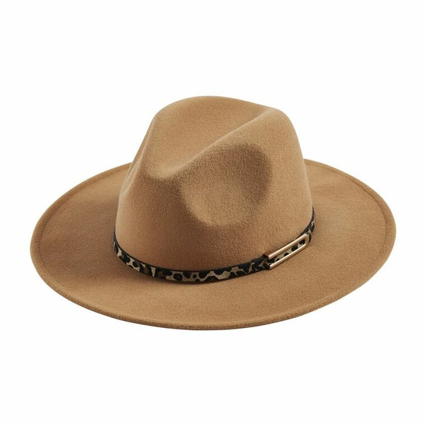Black Fedora with Leopard Band
