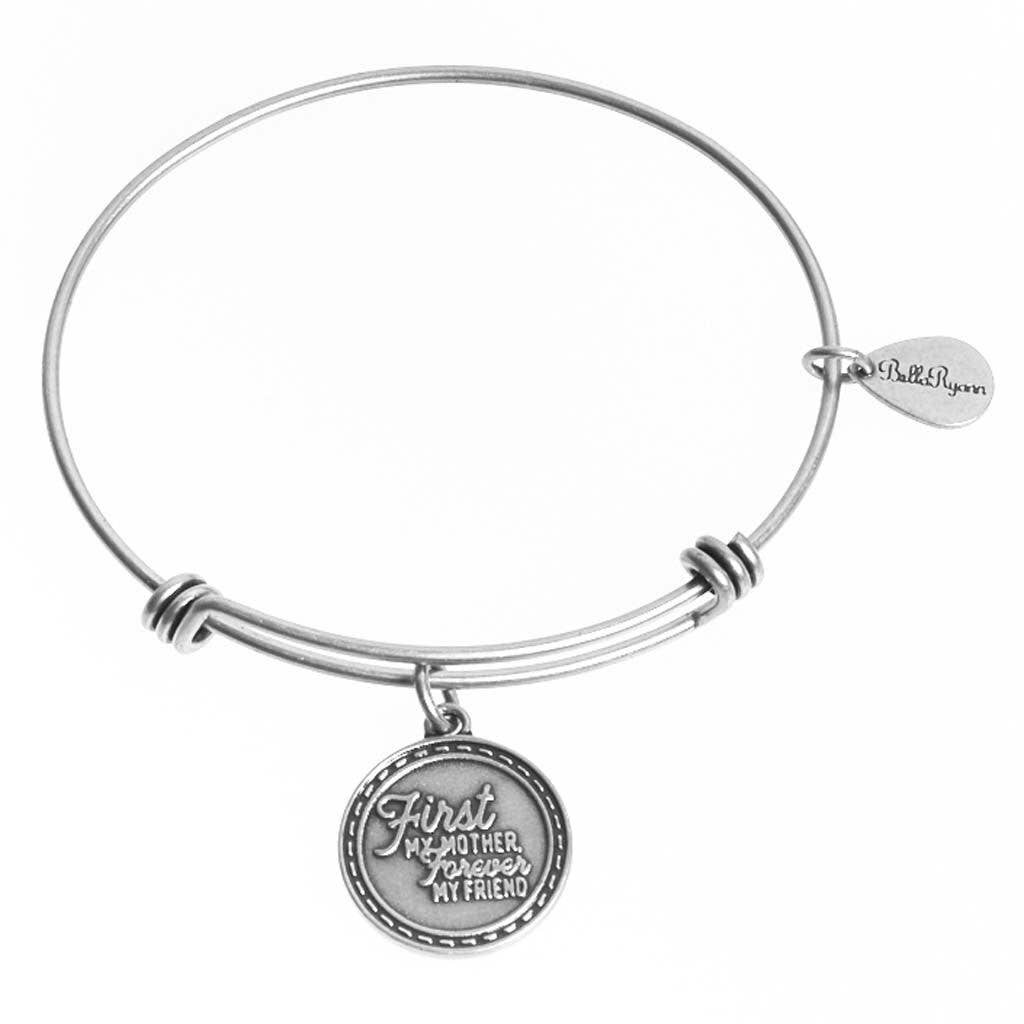 First My Mother Forever My Friend Expandable Bangle Charm Bracelet
