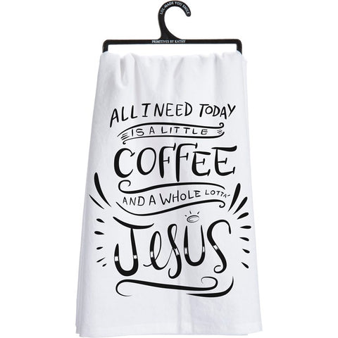 Jesus and Coffee Dish Towel