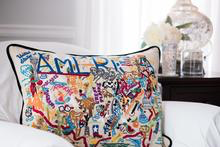 America Hand Embroidered Pillow