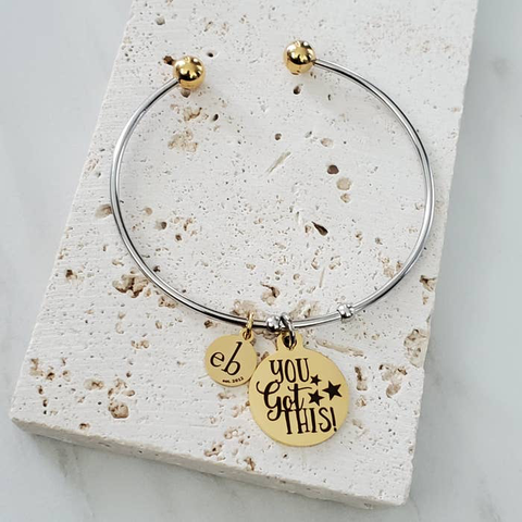 Stackable Bangle You Got This Inspirational Charm Bracelet