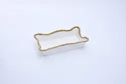 Dinner Napkin/Guest Towel Holder White and Gold