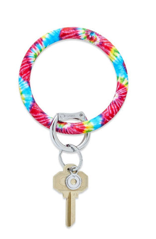 Big O Silicone Key Ring- Rainbow Tie Dye