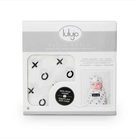 XO Swaddling Blanket & Matching Hat