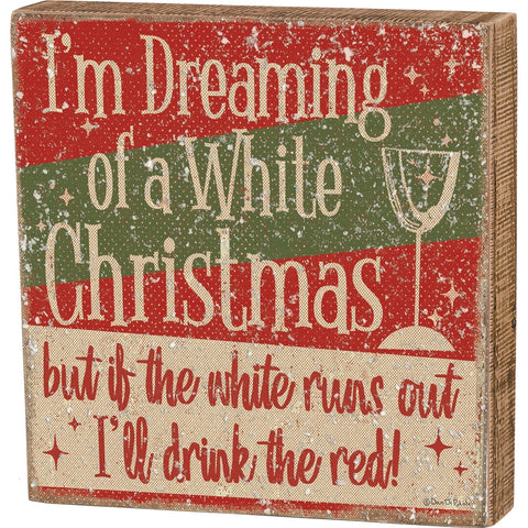 White Christmas Box Sign