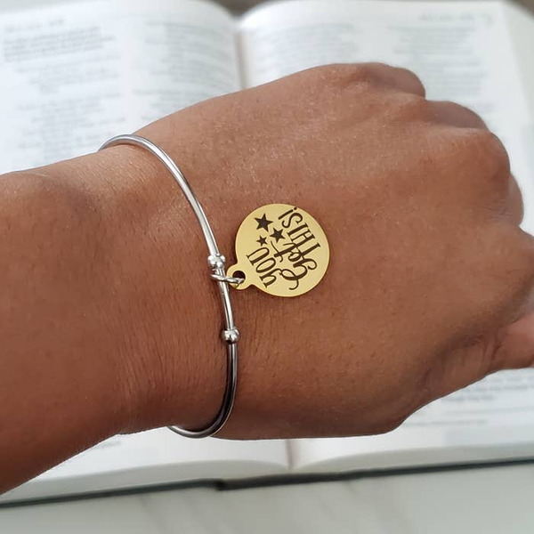 Stackable Bangle You Got This Inspirational Charm Bracelet