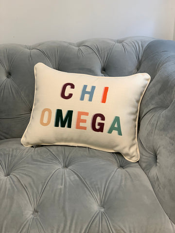 Chi Omega Multicolor Pillow