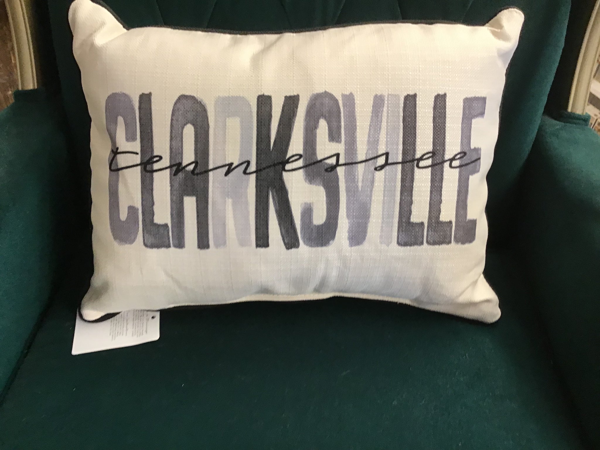 Clarksville TENNESSEE Pillow Gray