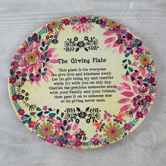Cream & Pink Flowers Melamine Giving Plate