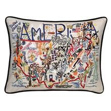 America Hand Embroidered Pillow