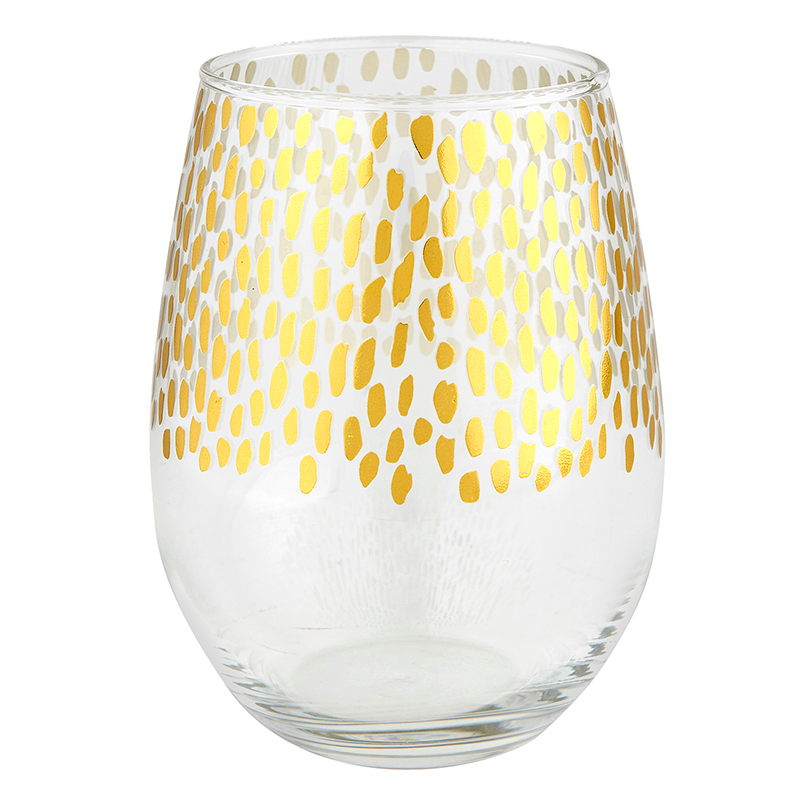 Gold and Clear Stemless Glass