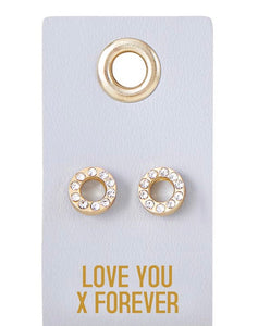 Leather Tag Earrings - Love you X Forever