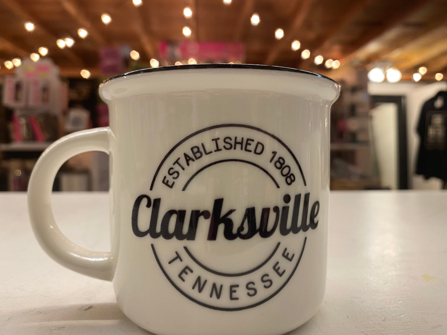 Clarksville Enamel Coffee Mug