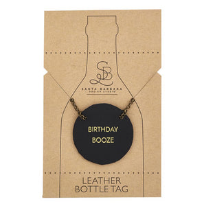 Leather Bottle Tag Birthday Booze